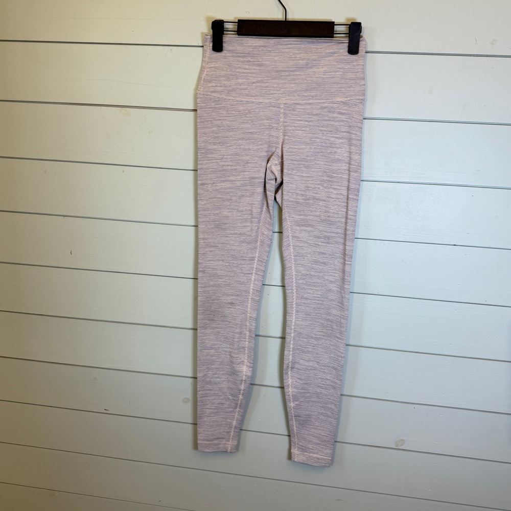 Lululemon‎ wunder under high rise leggings 28" luxtreme gray striped women's 6